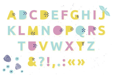 Fresh trendy alphabet.