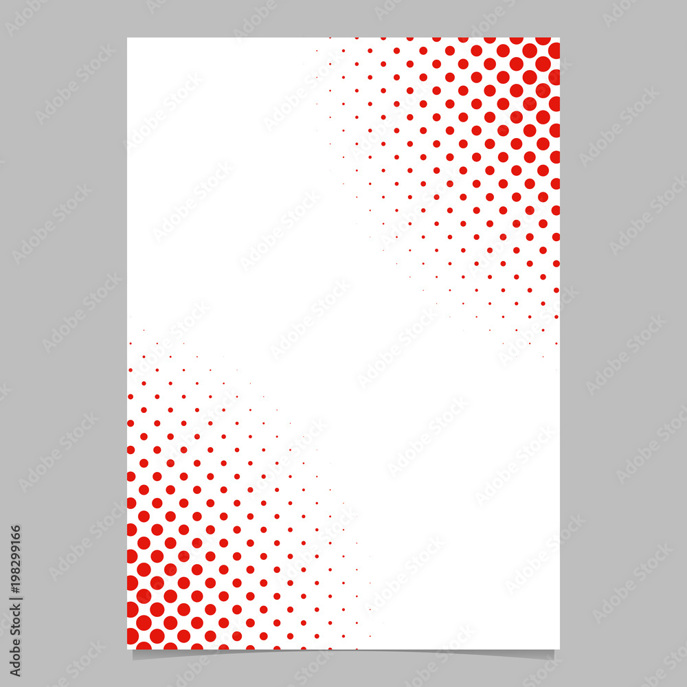Wall mural halftone dot pattern flyer template - vector brochure background graphic design with red circles