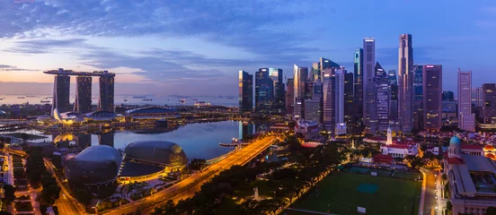 Crédence de cuisine en verre imprimé Helix Bridge Toits de la ville de Singapour