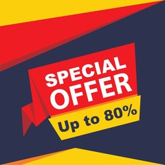 Vector sale banner design template