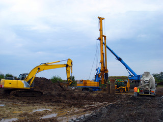 Machinery on construction site