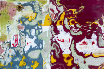 Detail abandoned airplane serving a a color palette background