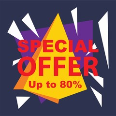 Vector sale banner design template