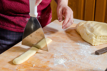 preparation of donuts with milk and eggs