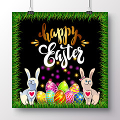 Easter egg sale banner background template.  Vector illustration for wallpaper, flyers, invitation, posters, brochure, discount voucher, banner.