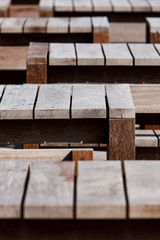 construction of natural wood planks