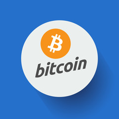 Bitcoin sign icon flat design network money symbol. For mobile user interface. Vector, illustration eps10