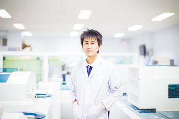 medical technologist is working in the laboratory.