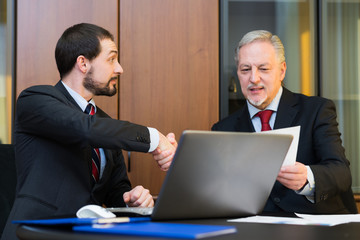 Fototapeta premium Business people sealing a deal