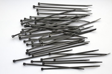 nylon ties on white background