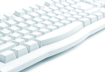 closeup .the old keyboard on a white background.