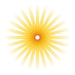 Artistic orange sun illustration with vibrant color