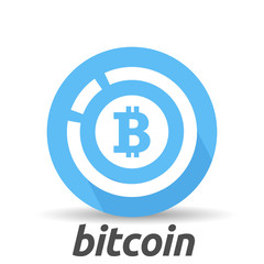 Bitcoin sign icon flat design network money symbol. For mobile user interface. Vector, illustration eps10