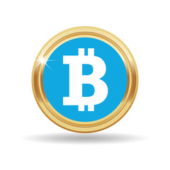 Bitcoin sign icon flat design network money symbol. For mobile user interface. Vector, illustration eps10