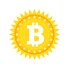 Bitcoin sign icon flat design network money symbol. For mobile user interface. Vector, illustration eps10