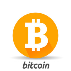 Bitcoin sign icon flat design network money symbol. For mobile user interface. Vector, illustration eps10