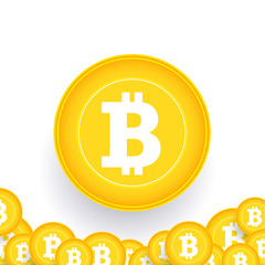 Bitcoin sign icon flat design network money symbol. For mobile user interface. Vector, illustration eps10