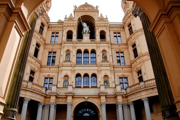 Schwerin Palace, or Schwerin Castle (Schweriner Schloss), in the city of Schwerin, capital of Mecklenburg-Vorpommern state, Germany