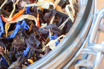 Tea Welding in the bank. Macro.