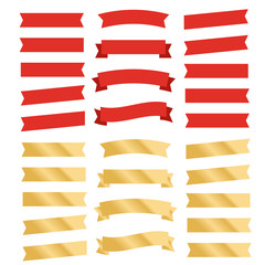 Flat vector ribbons banners isolated. Ribbons banners