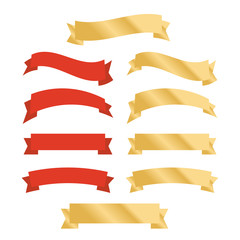 Decor vector. Ribbons banners flat isolated. Ribbons banners