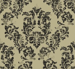 Damask pattern Vector illustration handmade ornament decor. Baroque background textures