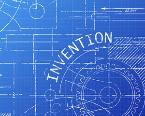 Fototapeta premium Invention Blueprint Machine