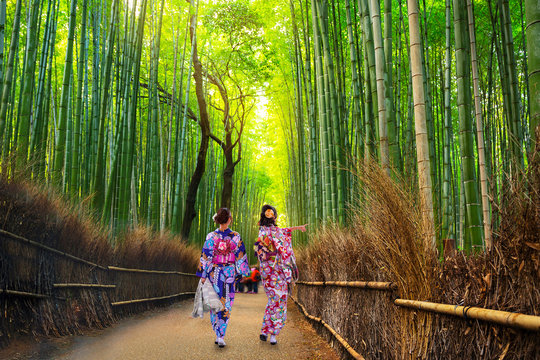 Fototapeta Bamboo forest of Arashiyama near Kyoto, Japan