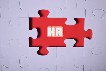 Fototapeta premium Puzzle with the word:HR