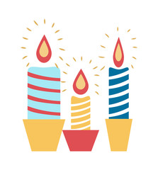 Tree Colorful Glowing Candles Vector Illustration