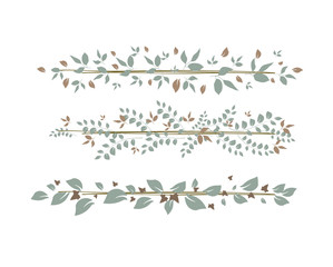 greenery vintage leaves strips decorative elements