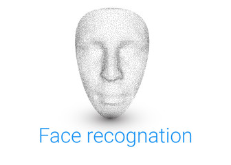 face recognastion. 3d human face model. vector