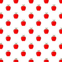 Apple Fruit Pattern Background. Hand Drawn Vector Illustration.