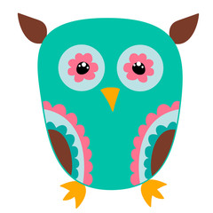 isolated, cartoon owl, character