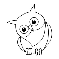  isolated, cartoon owl, coloring book