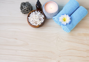 Spa still life top view