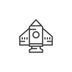 Spaceship outline icon. linear style sign for mobile concept and web design. Space shuttle simple line vector icon. Symbol, logo illustration. Pixel perfect vector graphics