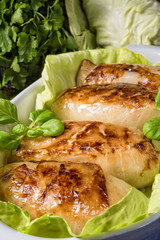 Cabbage rolls with minced meat filling