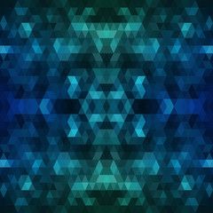Dark blue polygonal background. Colorful abstract illustration with gradient. The textured pattern can be used for background. seamless