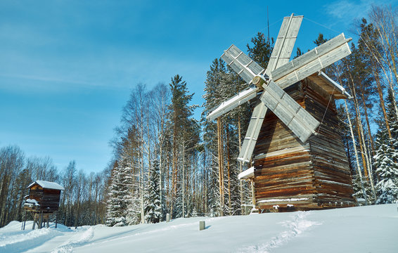 Russian Traditional wooden mill