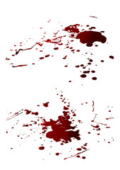 Blood background,ink splatter background, isolated on white.