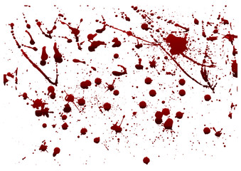 Blood background,ink splatter background, isolated on white.