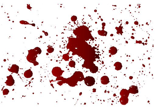 Blood background,ink splatter background, isolated on white.