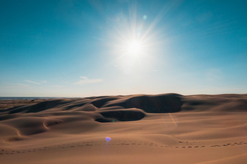 Sand dune view under the harsh day light.