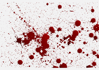 Blood background,ink splatter background, isolated on white.