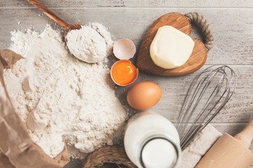 Basic baking ingredients