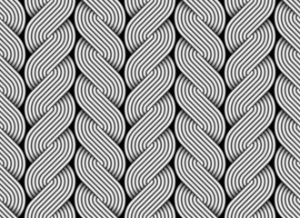 Vector seamless pattern of braided wires like tresses.