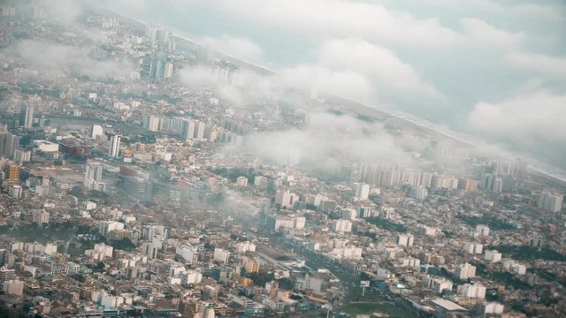 Aerial View of Lima from an Airplane. Per&uacute;.