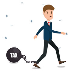 businessman with tax set icons
