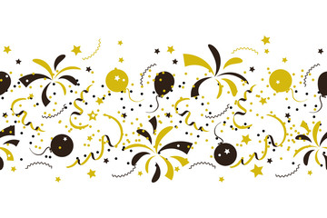 vector seamless festive pattern confetti and fireworks